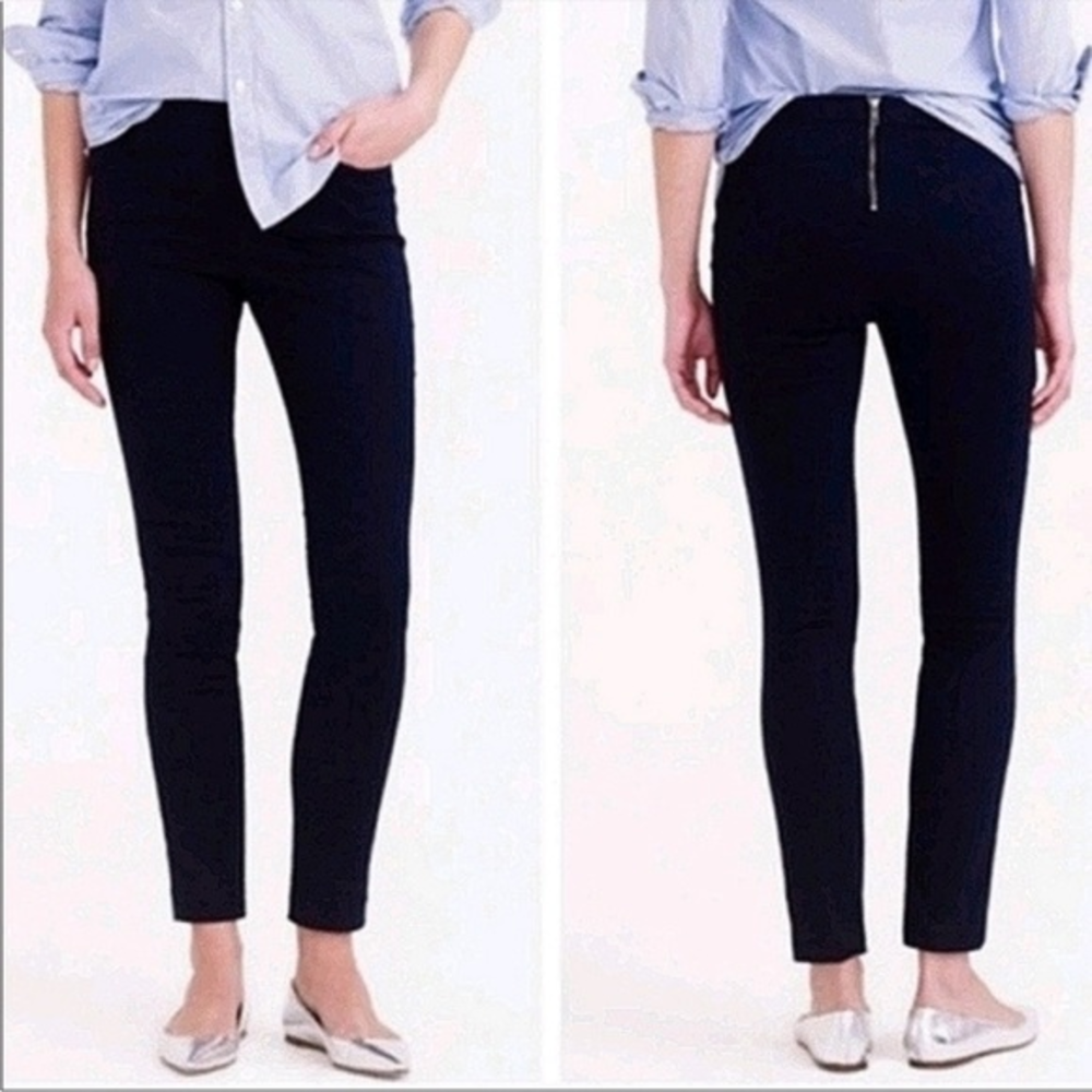 J Crew Women’s Stretch Riding Pants Sz 4S Short Black Back Zip‎
